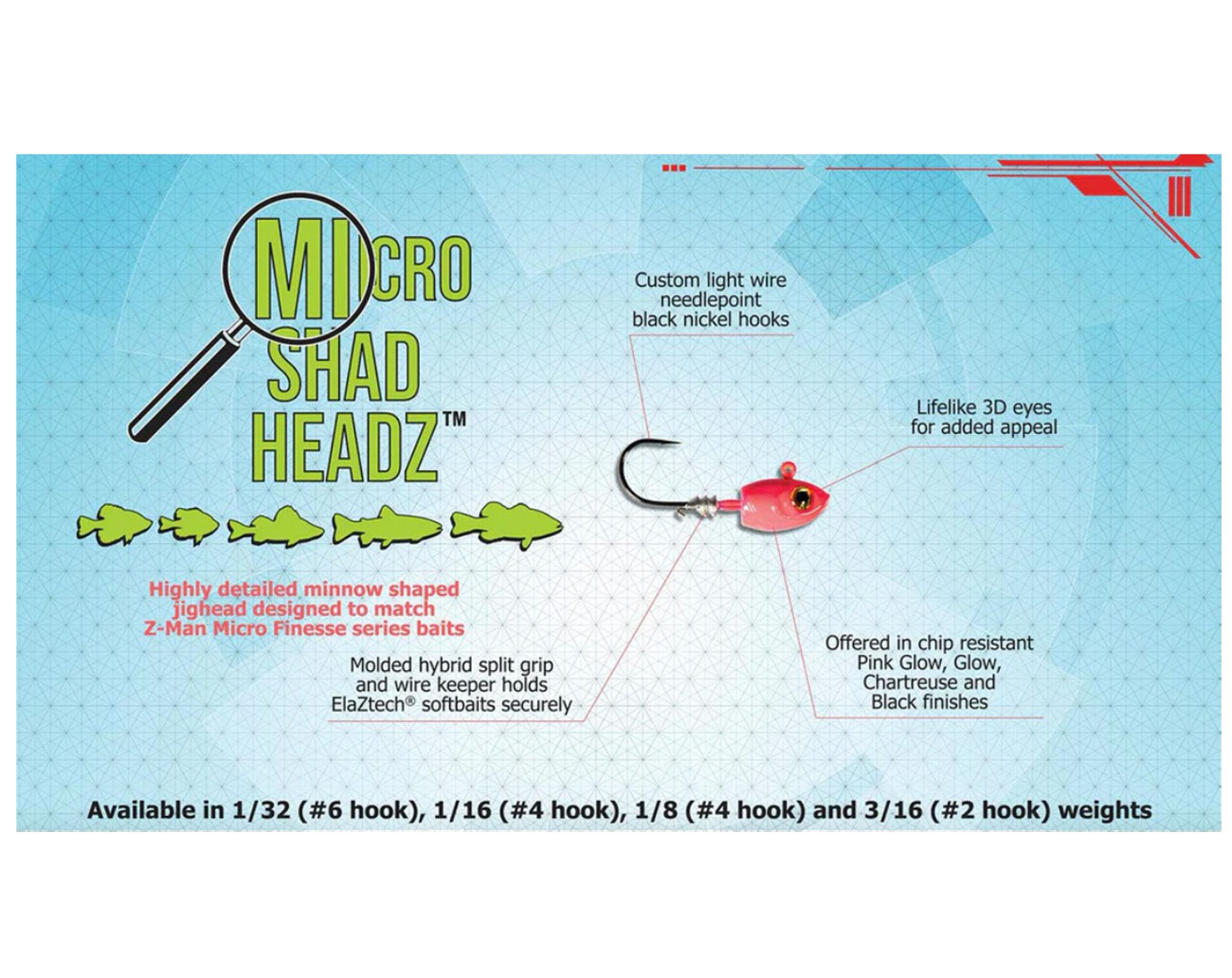 Z-Man Micro Shad Head Chartreuse
